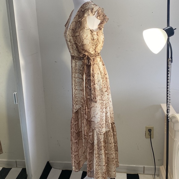 Snake Print Boho Wrap Dress - Picture 7 of 12